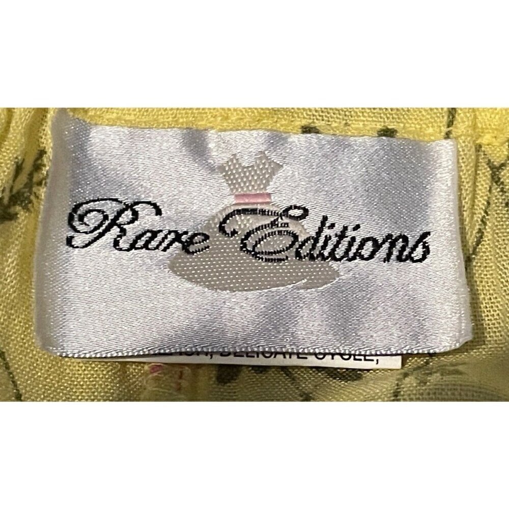 Rare Edition Girls Straight Leg Pants Size 12 Yellow Floral Print Tie Elastic - Picture 9 of 11